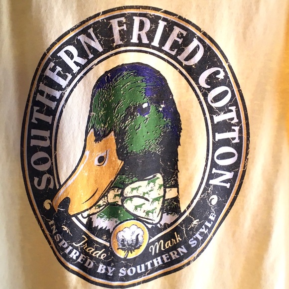 Southern Fried Cotton Tops - Yellow and Brown Southern Fried Cotton Tee